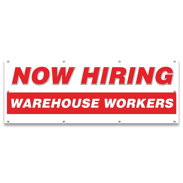 Now Hiring Warehouse Workers Banner Apply Inside Accepting Application Single Sided